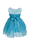 Ocean Blue Frock with Golden Work