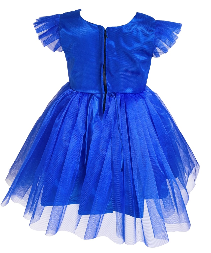 Royal Blue Frock with Frill Half Sleeves