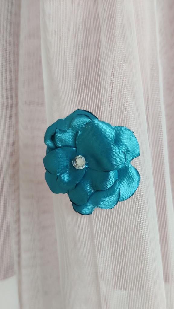 Blue & Baby Pink Net Frock with Heart Shaped Back