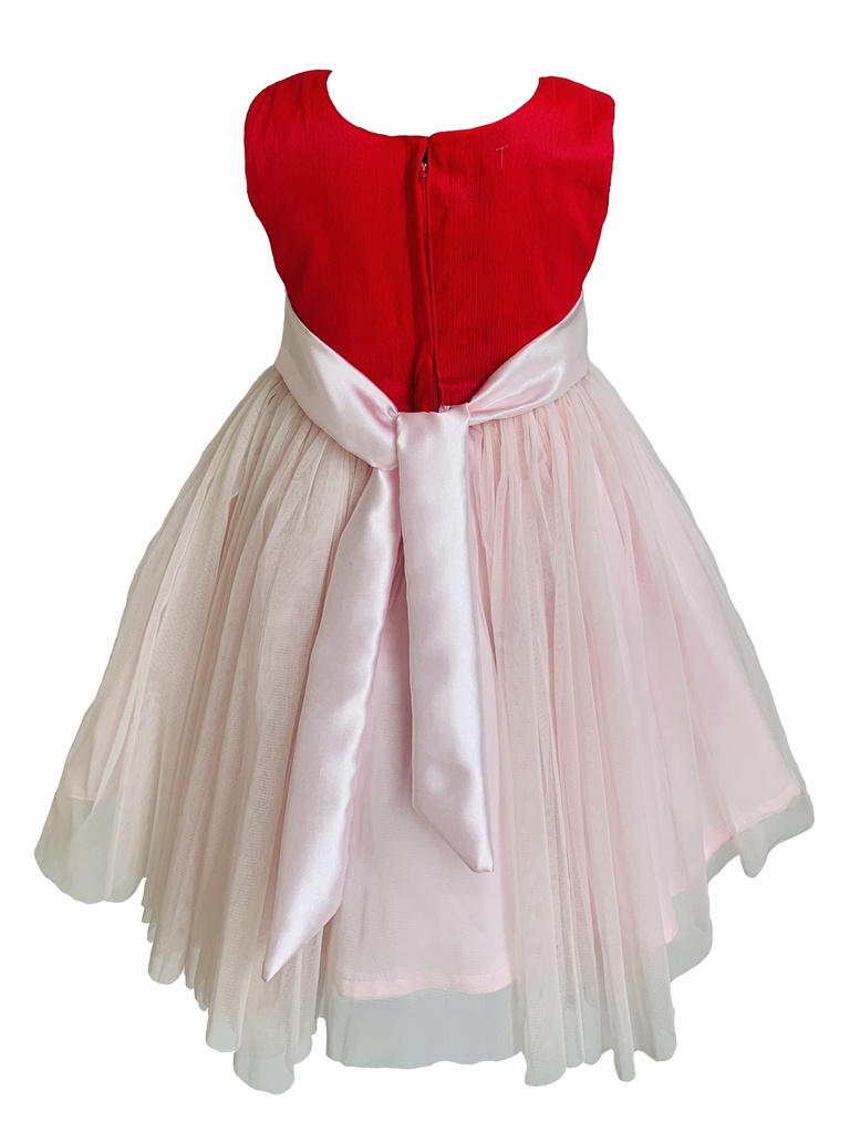 Baby Pink & Red Baby Frock
