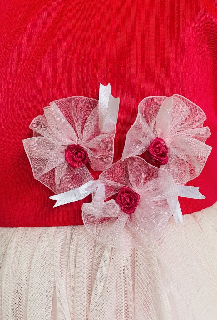 Baby Pink & Red Baby Frock