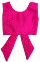 Rose Pink Crop Top with Knife Pleated Mango Yellow Skirt