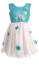 Blue & Baby Pink Net Frock with Heart Shaped Back