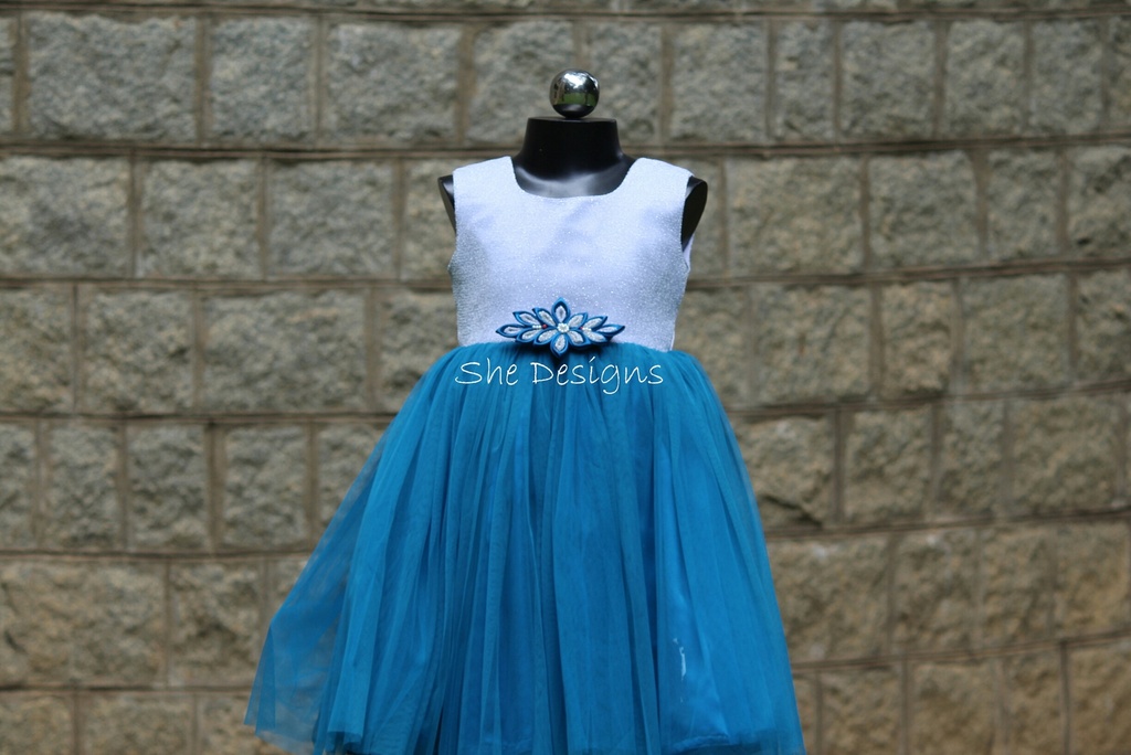 Buy Blue Colour Net Frock