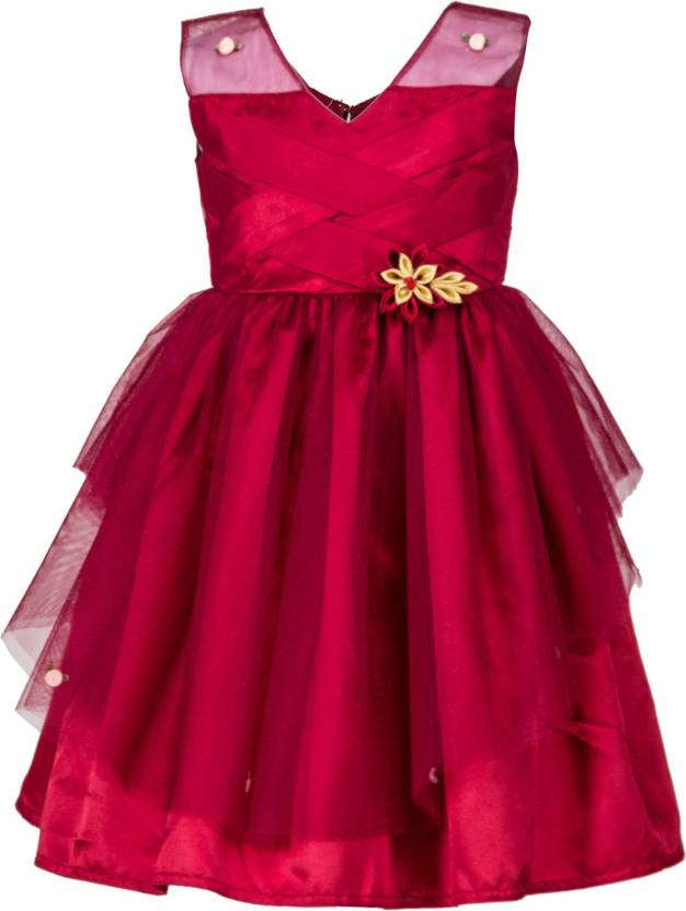 Decollete Neck Double Layer Frock