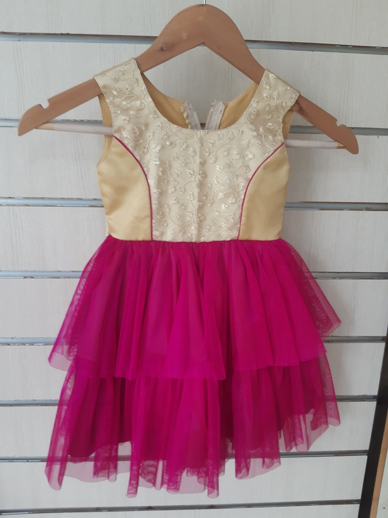 Sleeveless Princess line Frill Frock
