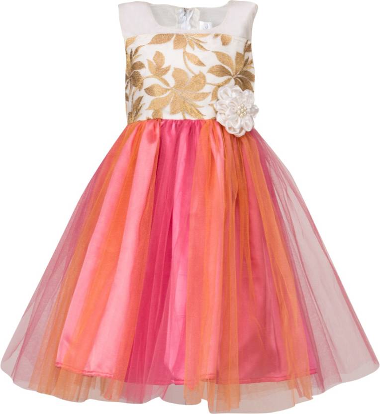 Flower Design Frock Net Frock For Kids