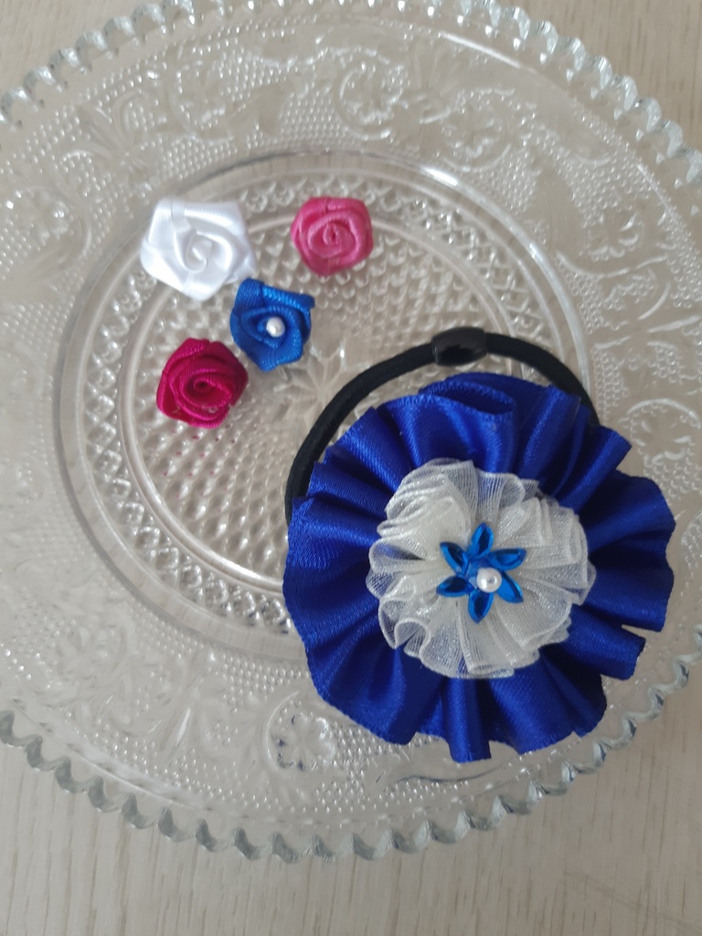 Blue Hair Ribbon (Cotton)