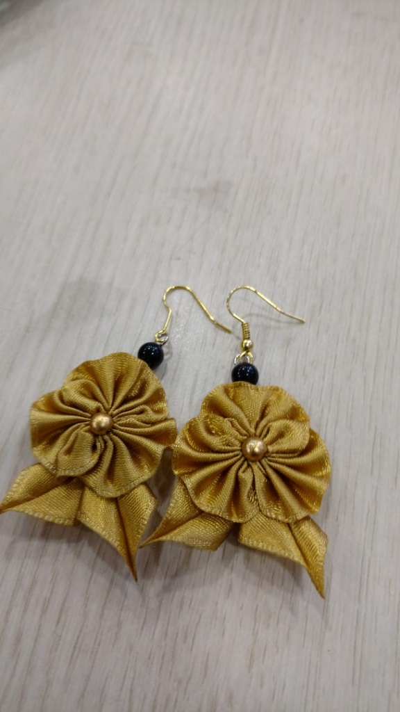 Flower Design Fabric Earrings (Cotton)