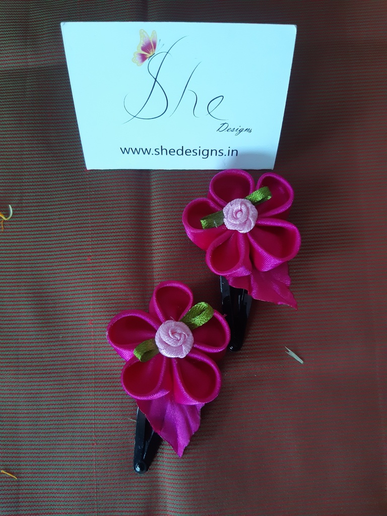 Pink Flower Hair Clip